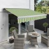 5.0m Full Cassette Electric Awning, Green Stripe Acrylic